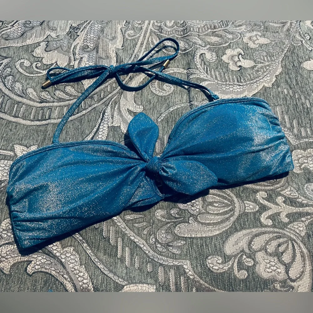 Zimmermann Raie Lurex Blue Iris Tie Bikini Set